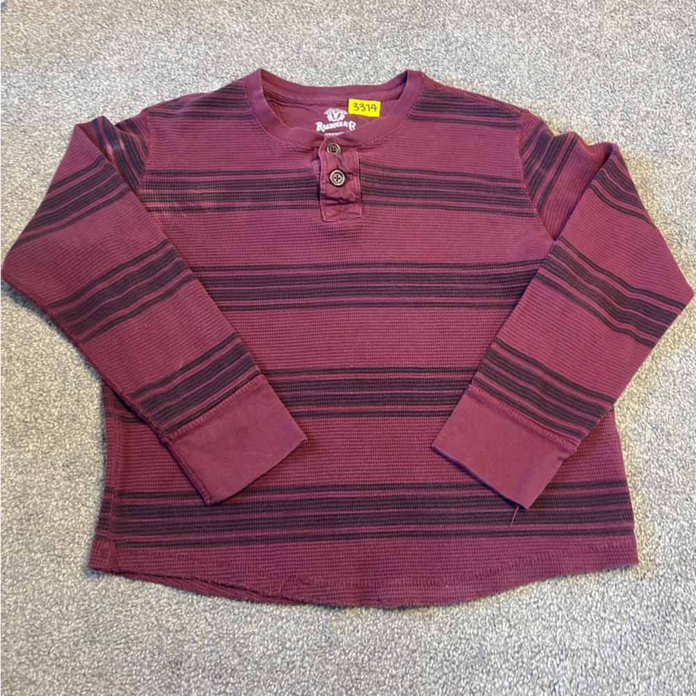 vintage roebuck & co shirt‎ boys large red striped long sleeve thermal gorpcore